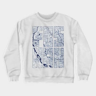 Foshan, Guangdong, China City Map Typography - Coastal Crewneck Sweatshirt